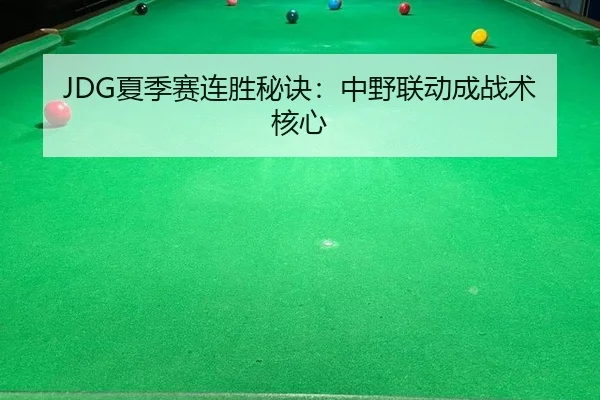 JDG夏季赛连胜秘诀：中野联动成战术核心